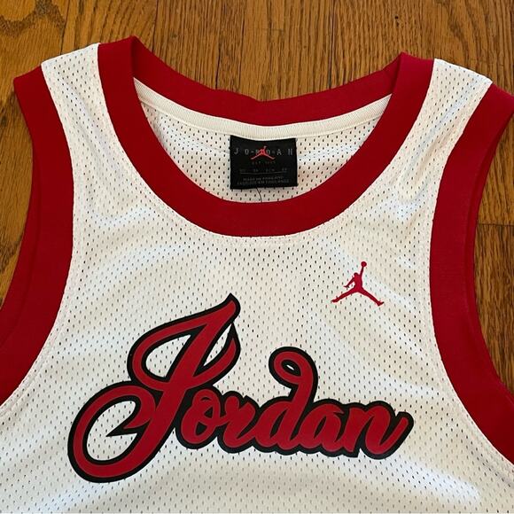 Jordan Jersey 23 Tank Top Sleeveless Mesh Basketball White Red WOMEN'S XS - Picture 5 of 10